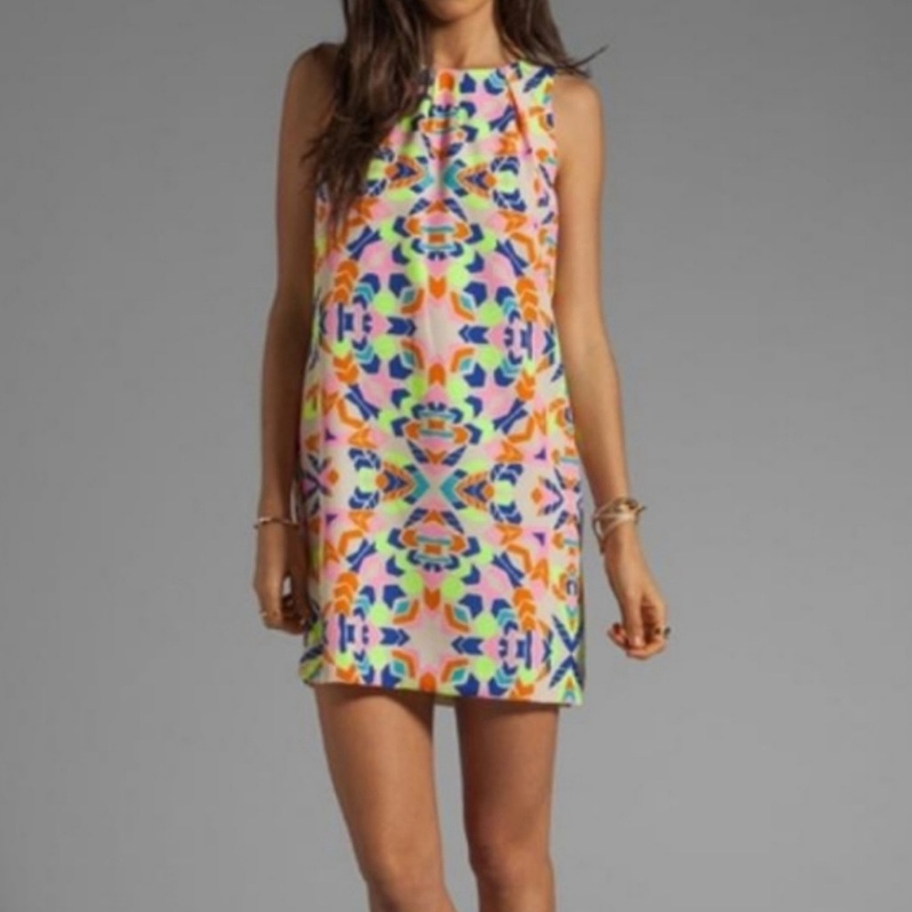 MARA HOFFMAN Aloha Stone neon shift dress